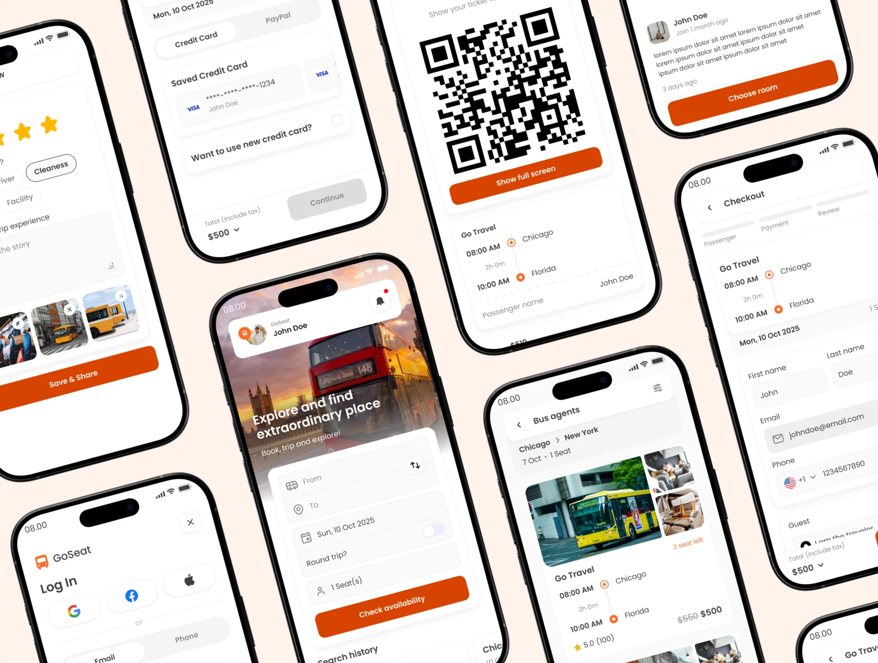 GoSeat - Bus Ticket Booking App UI Kit 3