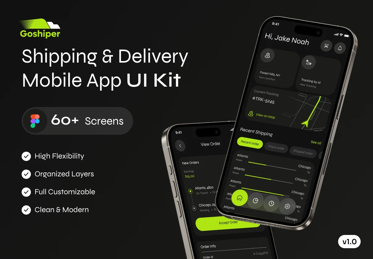 Goshiper - Shipping & Delivery Mobile App UI Kit