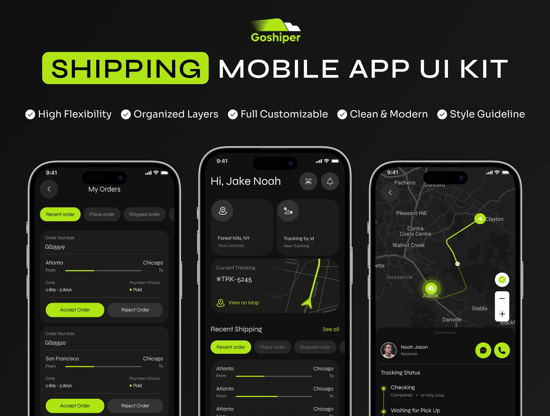 Goshiper - Shipping & Delivery Mobile App UI Kit
