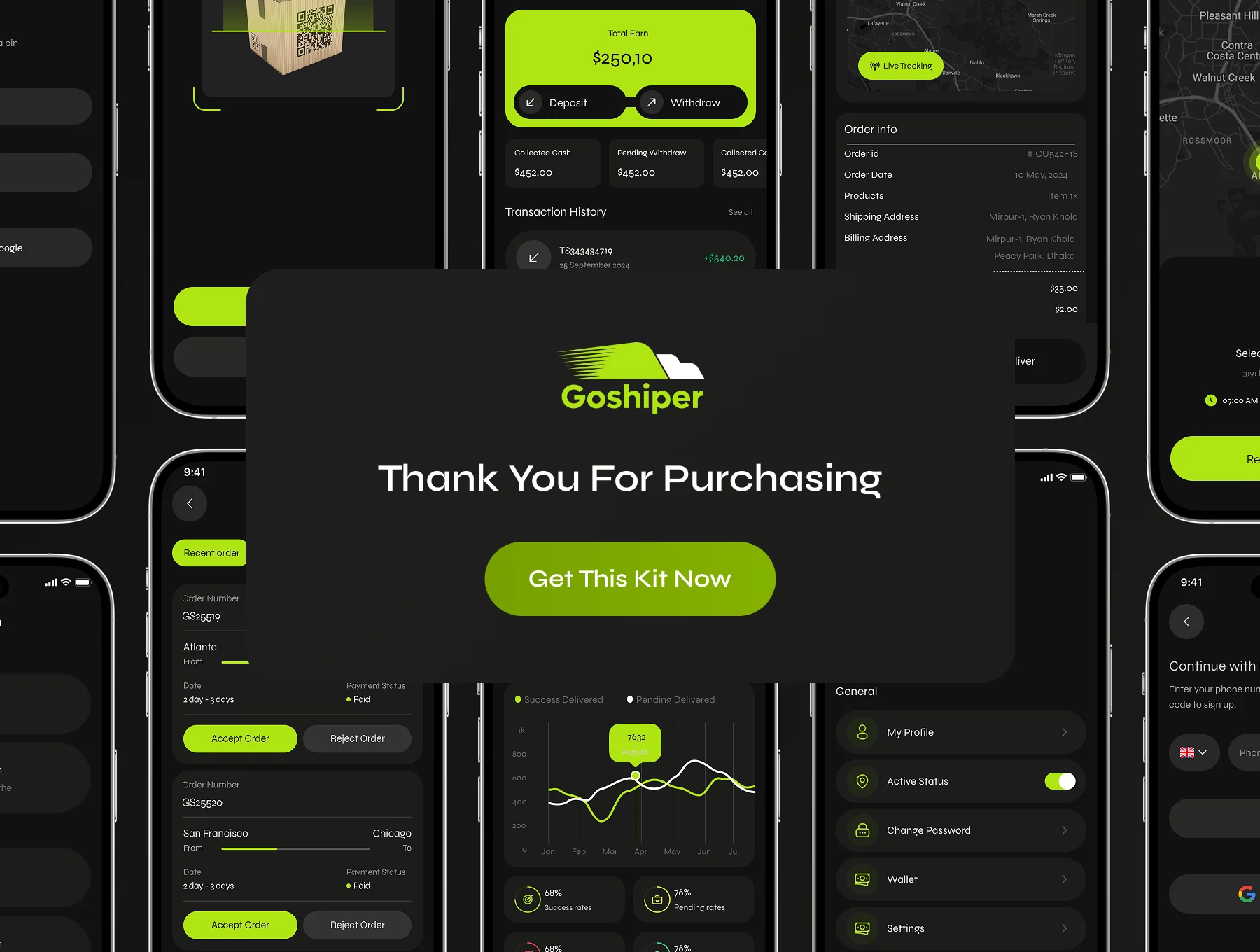 Goshiper - Shipping & Delivery Mobile App UI Kit 6