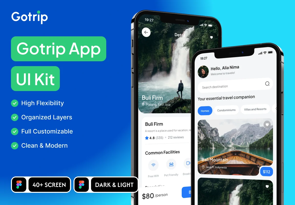 Gotrip - Travel & Hotel Mobile App UI Kit