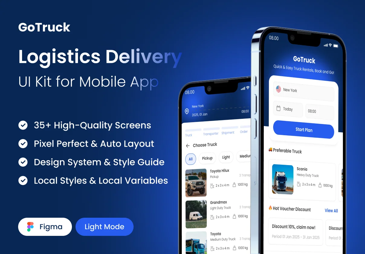 GoTruck - Logistics Delivery App UI Kit