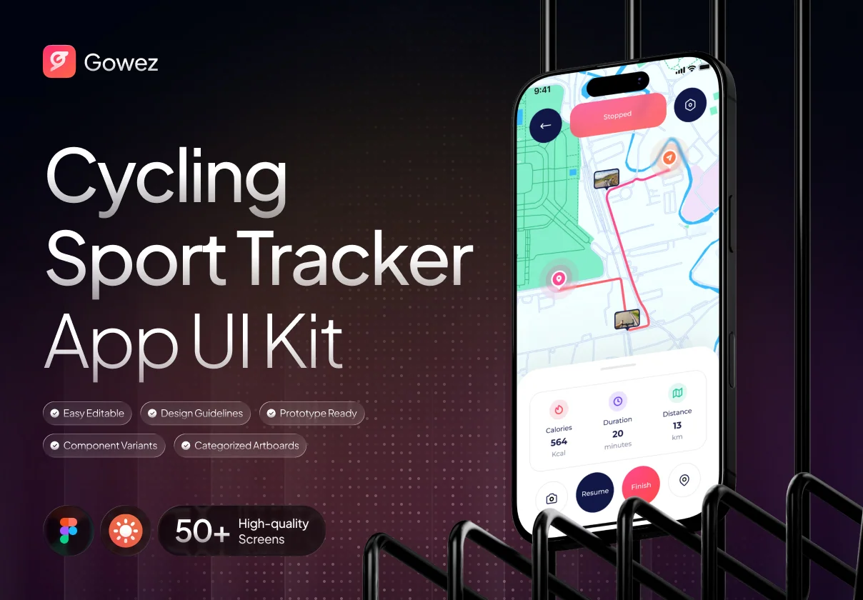 Gowez - Sport Cycling Tracker App UI Kit