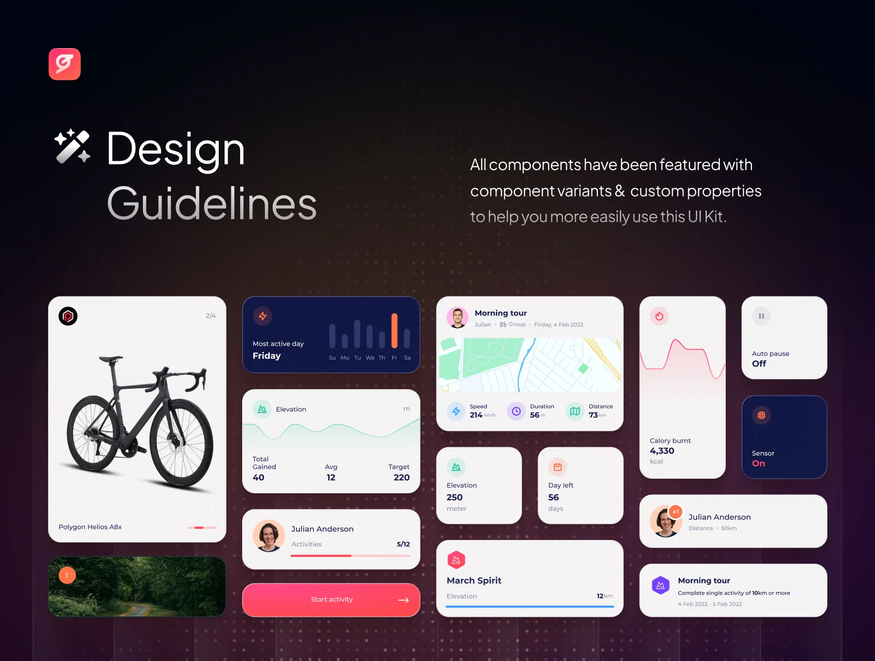 Gowez - Sport Cycling Tracker App UI Kit 3