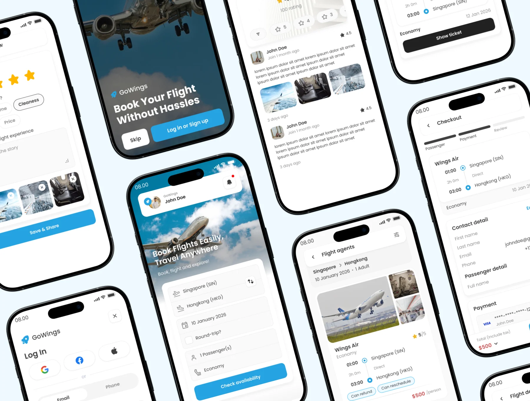 GoWings - Flight Booking App UI Kit 3