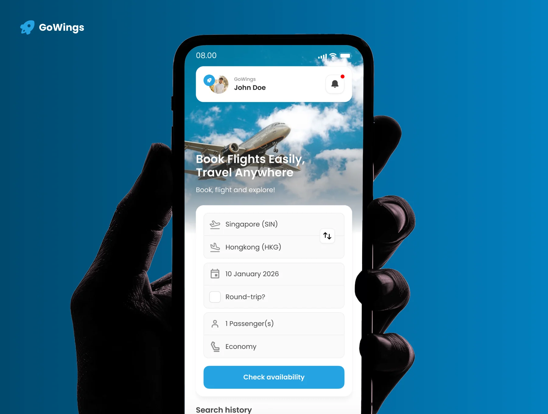 GoWings - Flight Booking App UI Kit 4