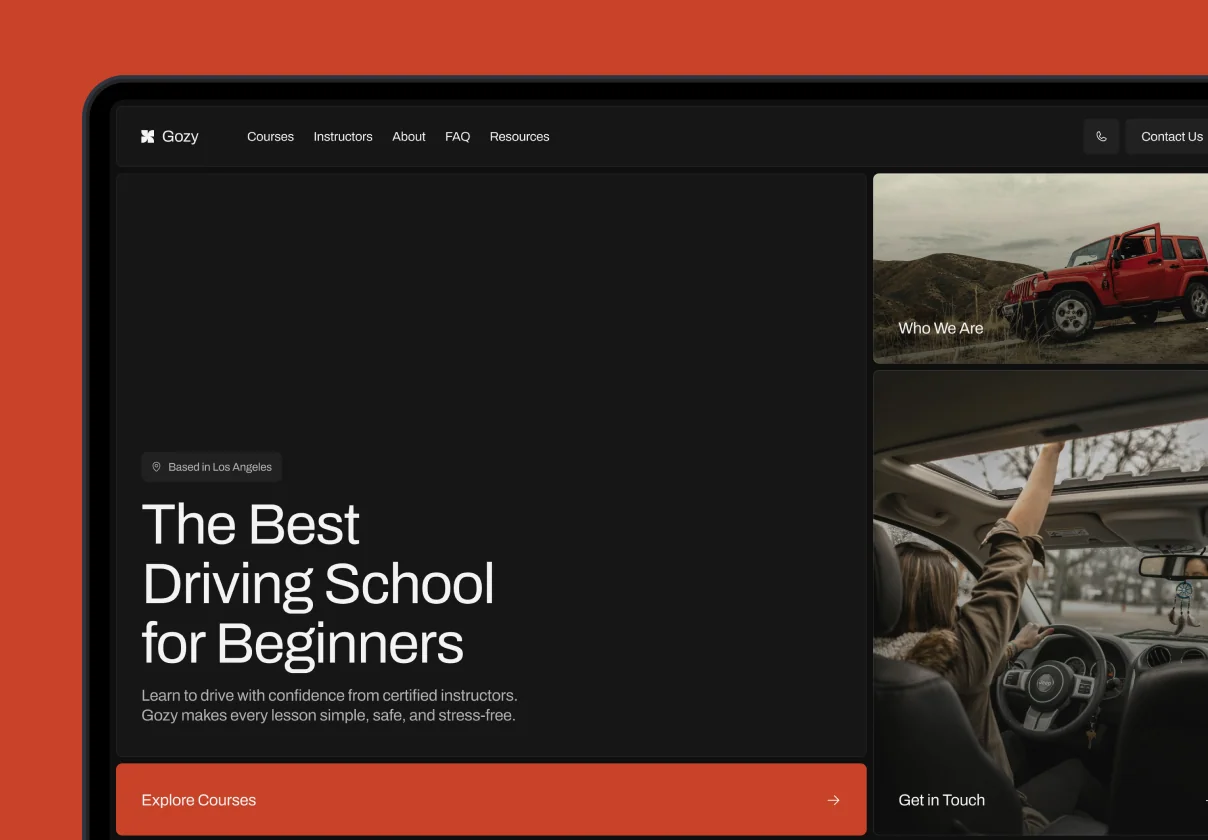 Gozy – Driving School Website