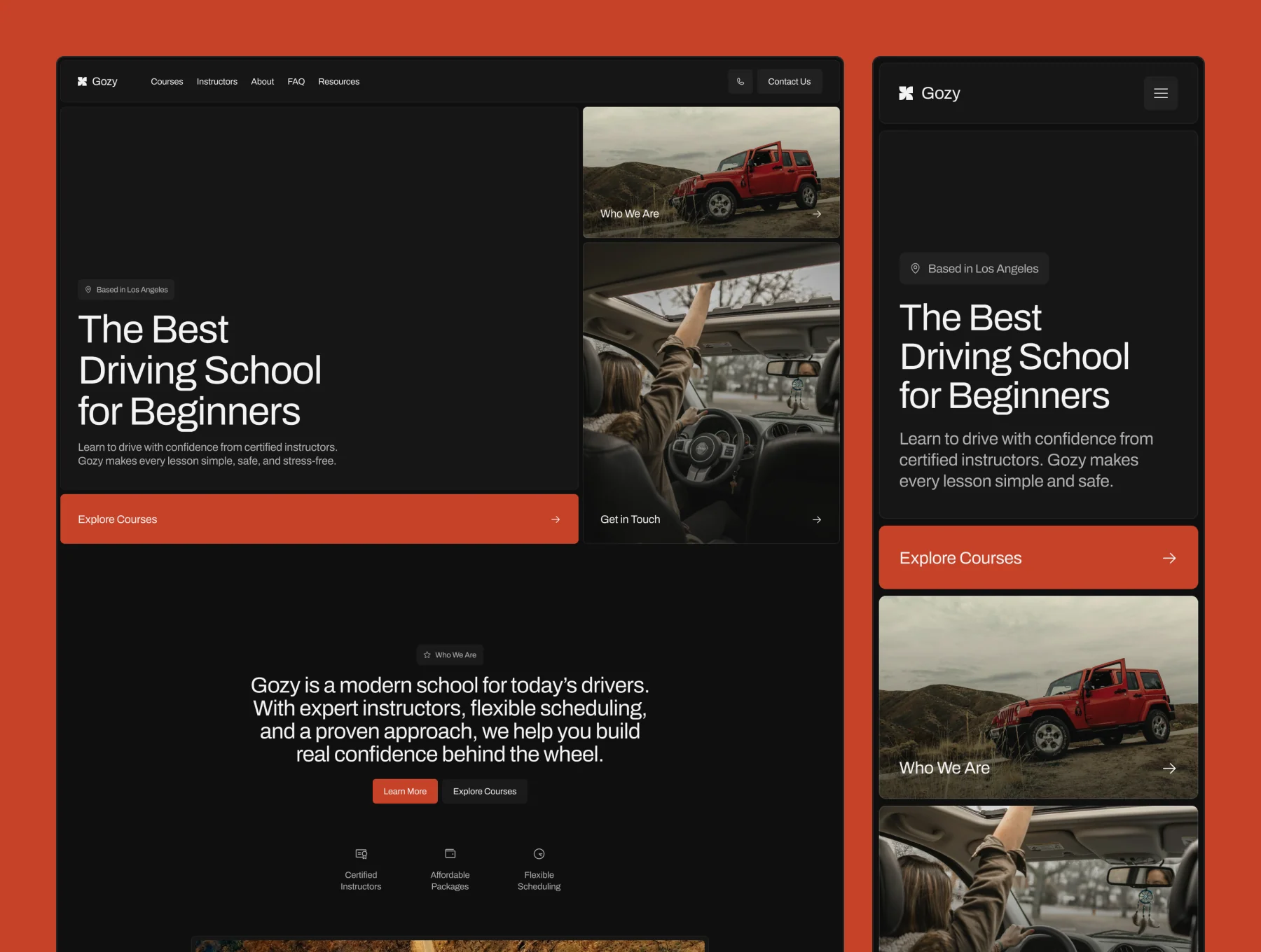 Gozy – Driving School Website 3