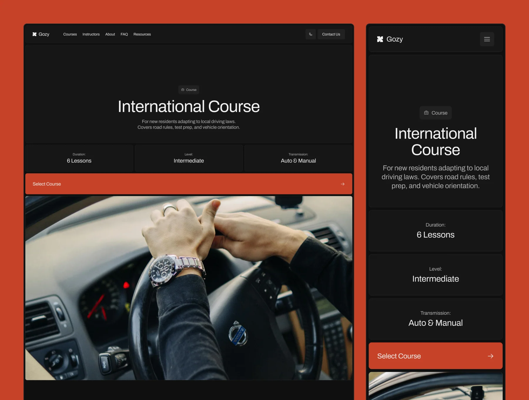 Gozy – Driving School Website 4