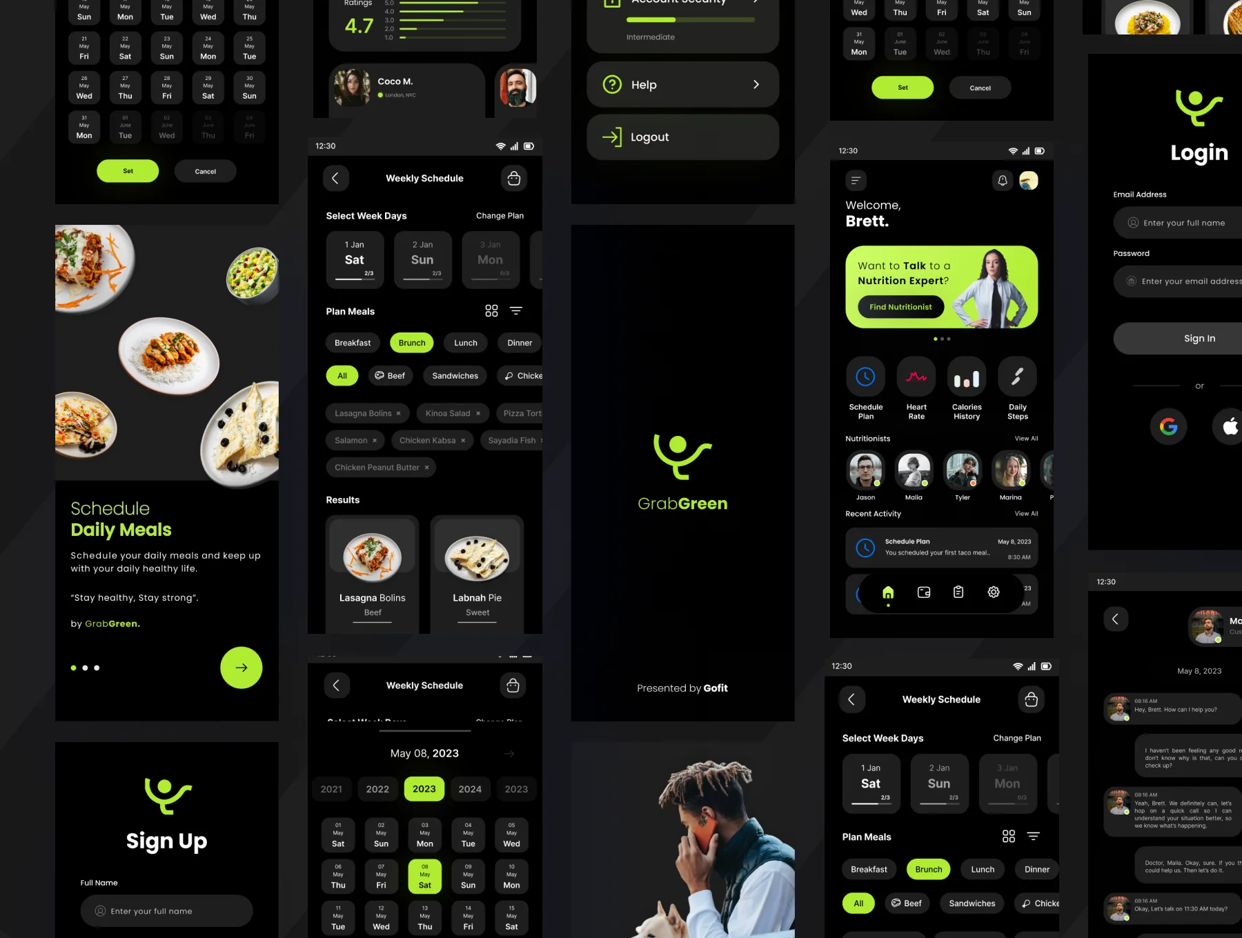 GrabGreen - Daily Healthy Food Meal Planner Mobile App UI Kit 3