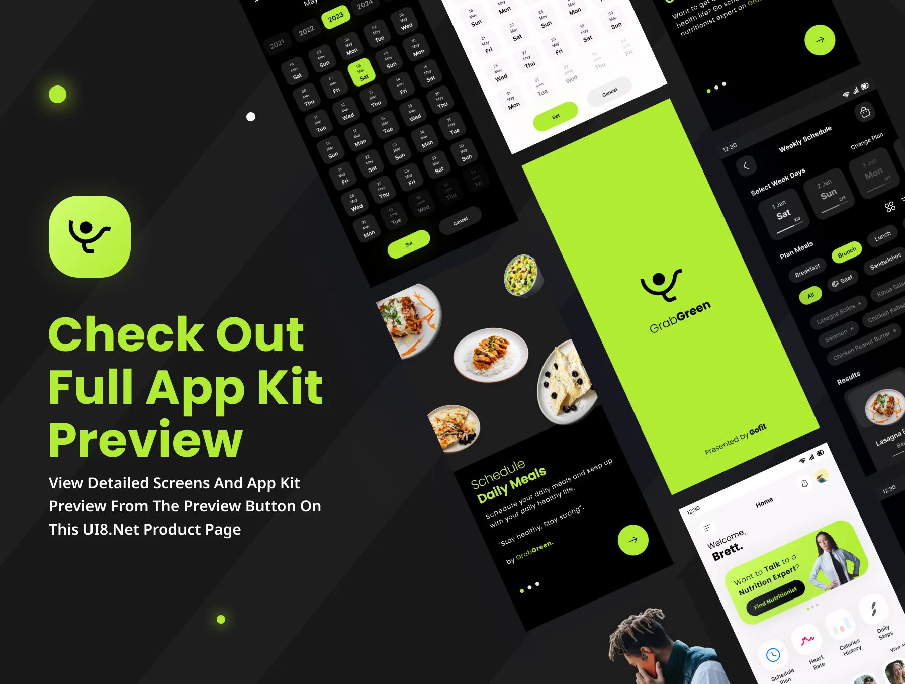 GrabGreen - Daily Healthy Food Meal Planner Mobile App UI Kit 6