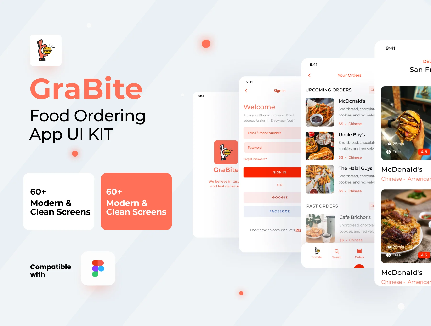 GraBite - A Food Order & Delivery App UI Kit