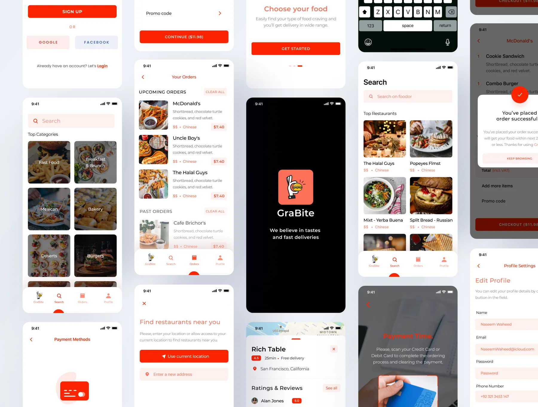 GraBite - A Food Order & Delivery App UI Kit 4