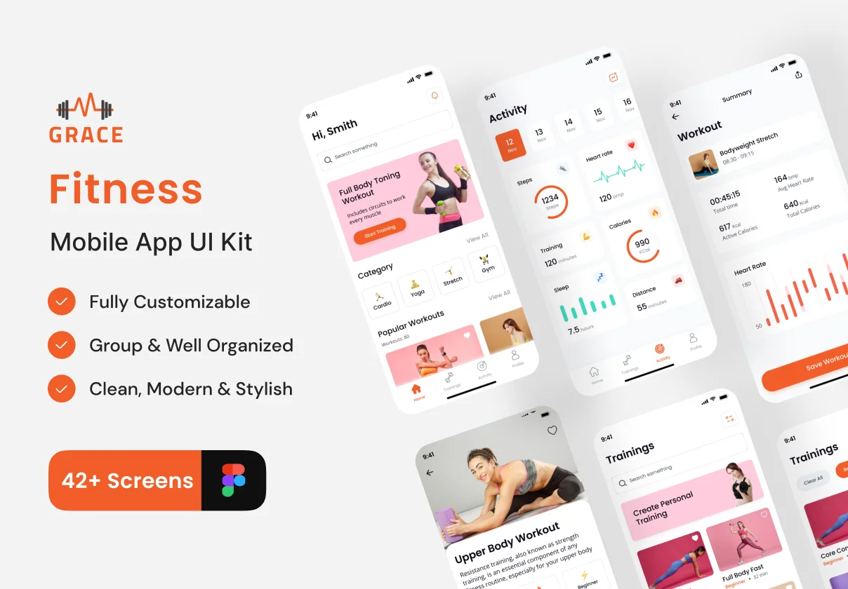 Grace - Fitness App UI Kit