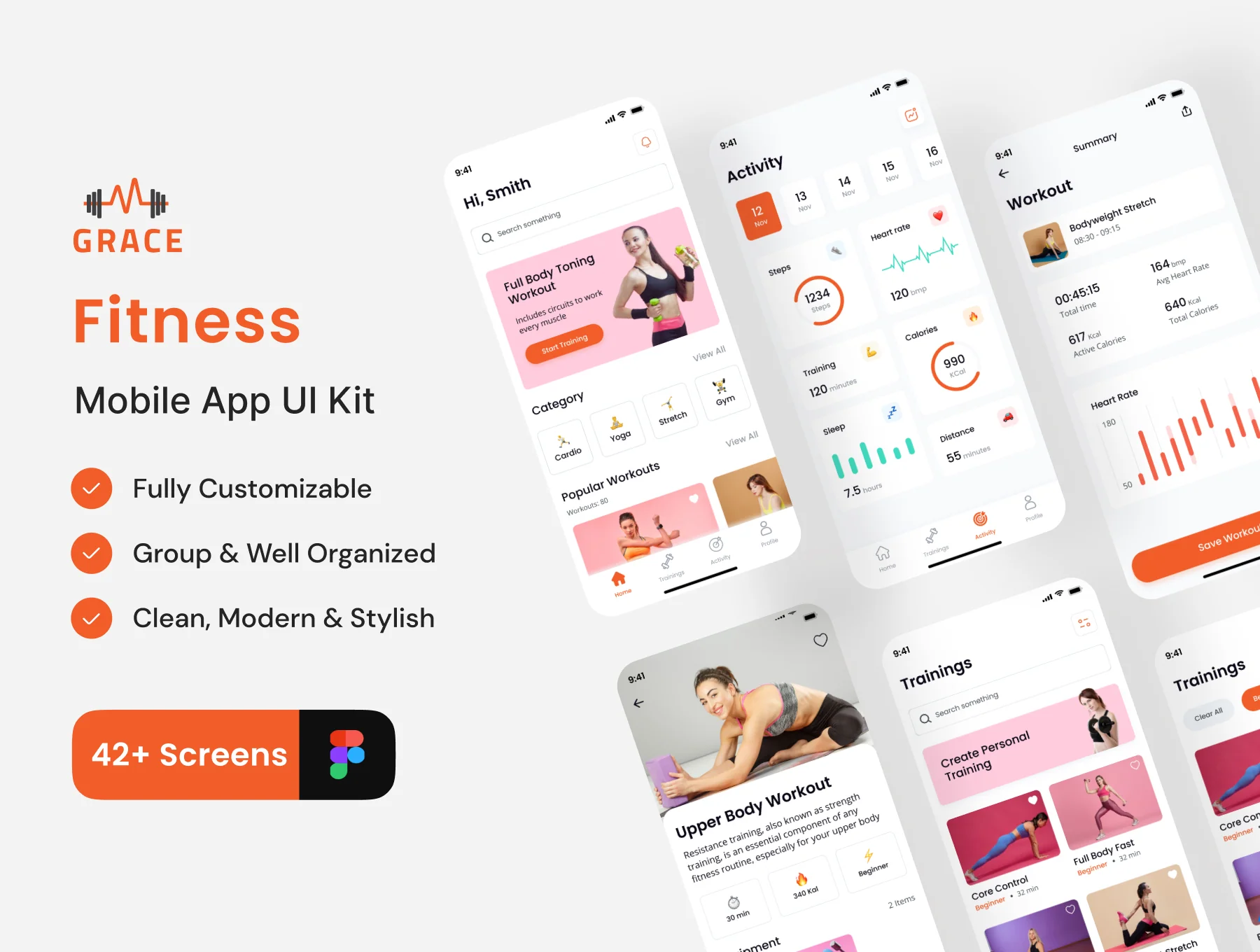 Grace - Fitness App UI Kit