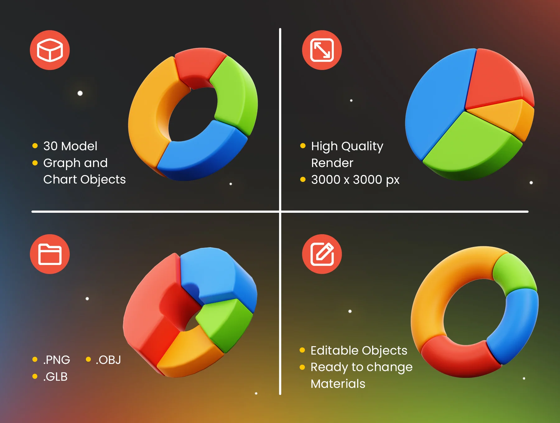 Graph and Chart 3D Objects 2