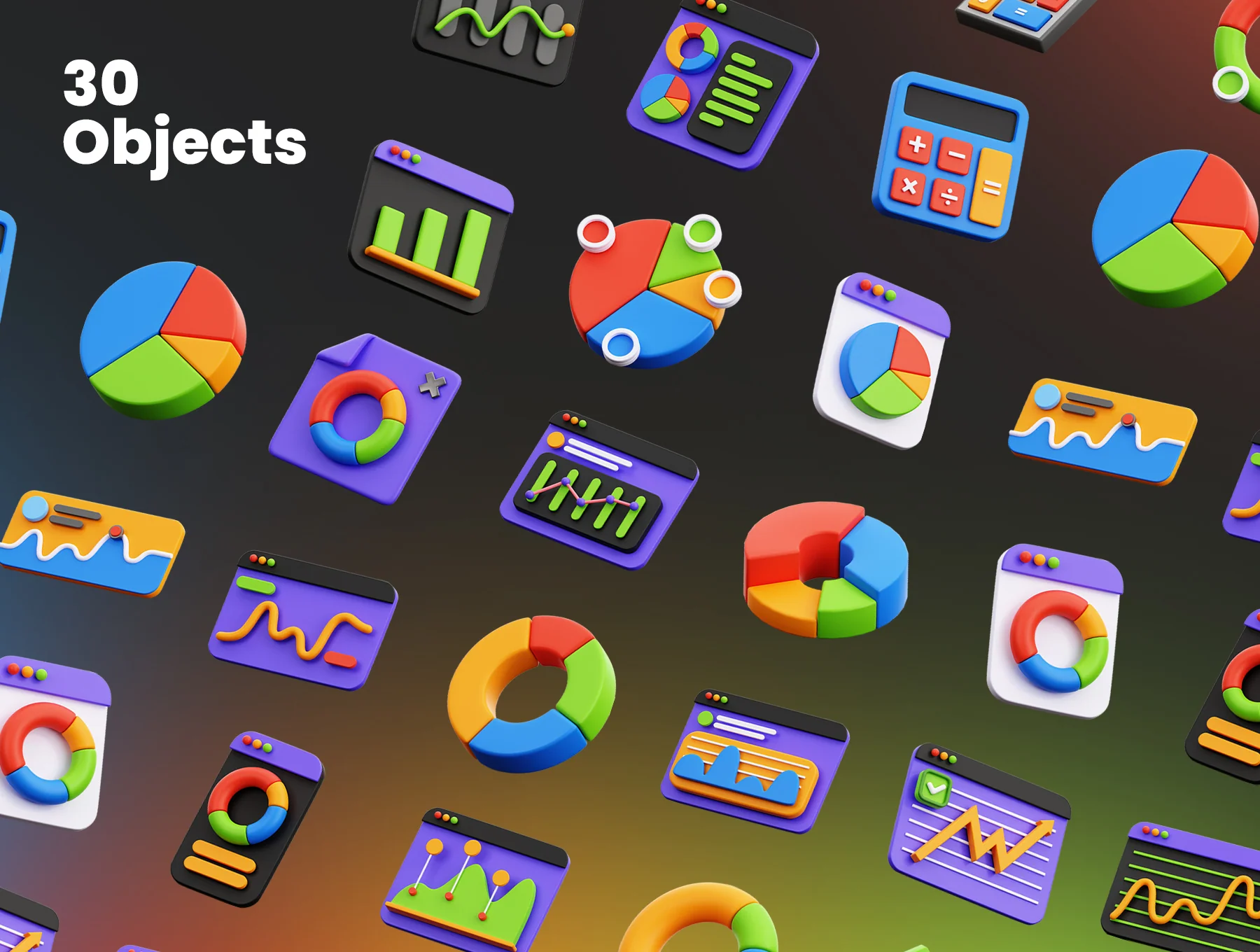 Graph and Chart 3D Objects 5
