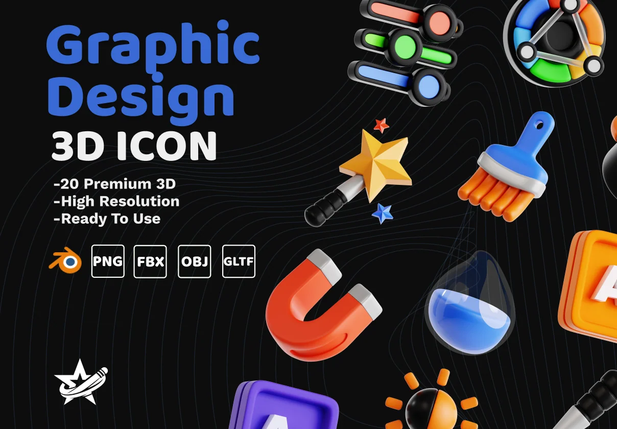 Graphic Design 3D Icon