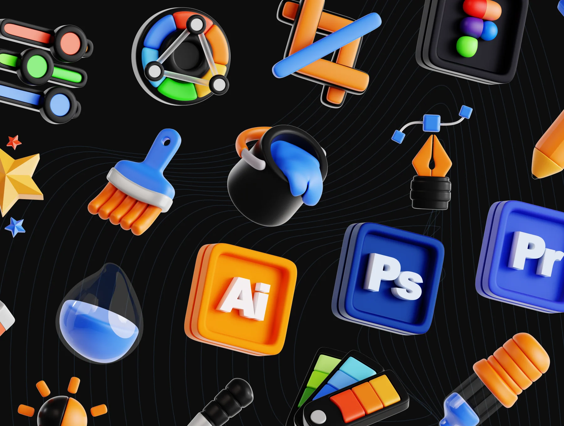 Graphic Design 3D Icon 6