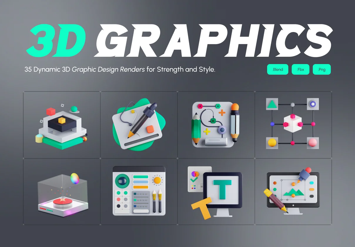 Graphic Design 3d Render