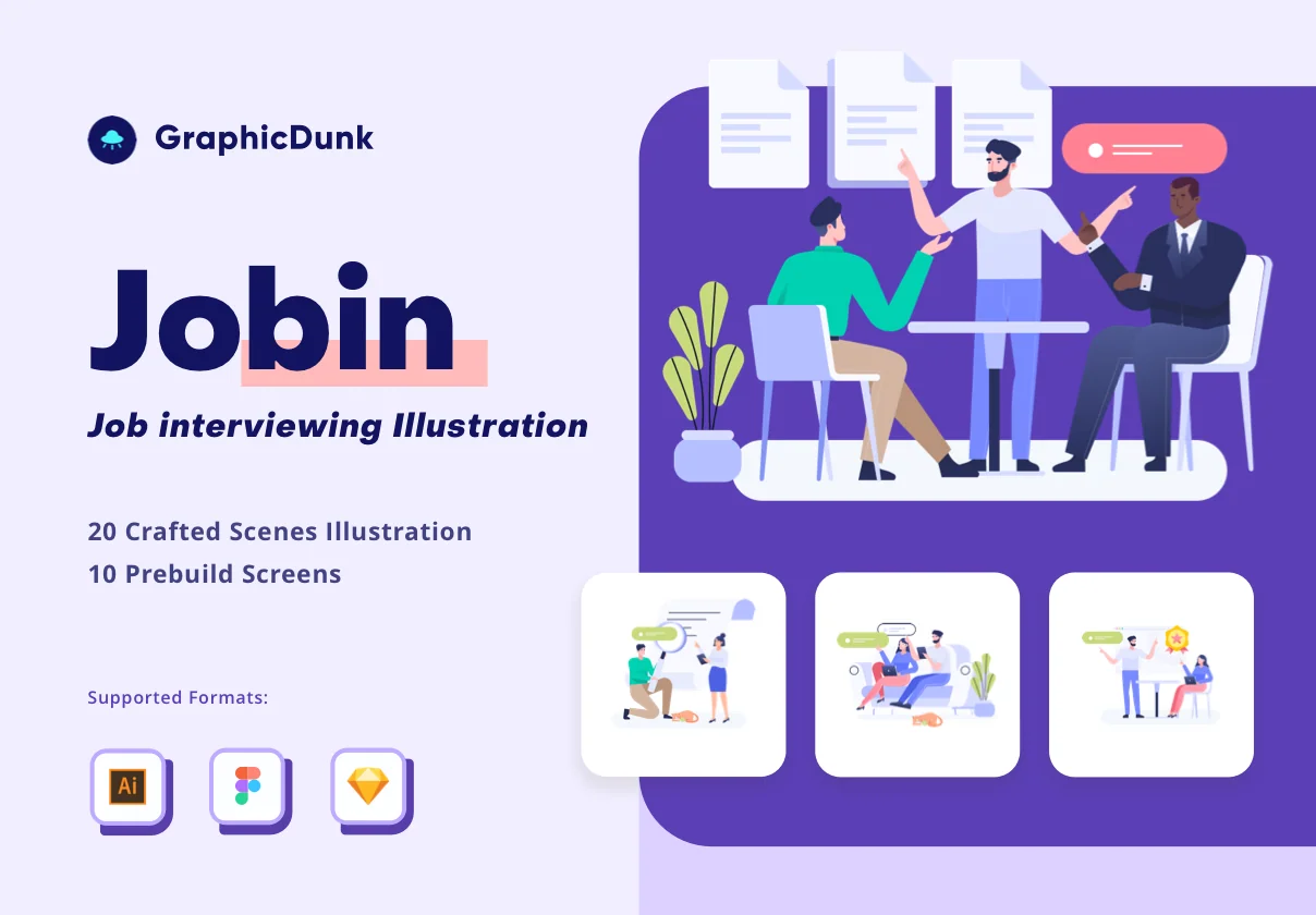 Graphicdunk - Job Interview Illustration Kit