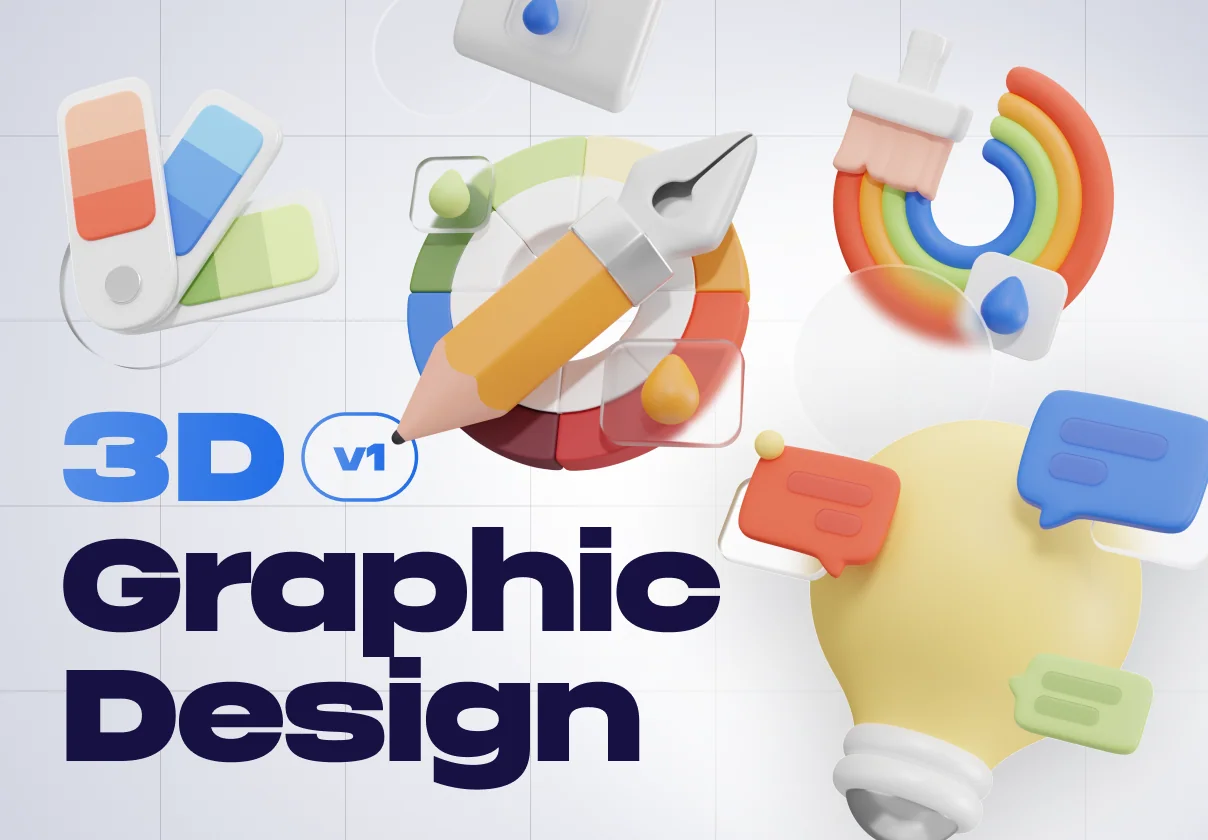 Graphy - Graphic Design 3D Icon Set