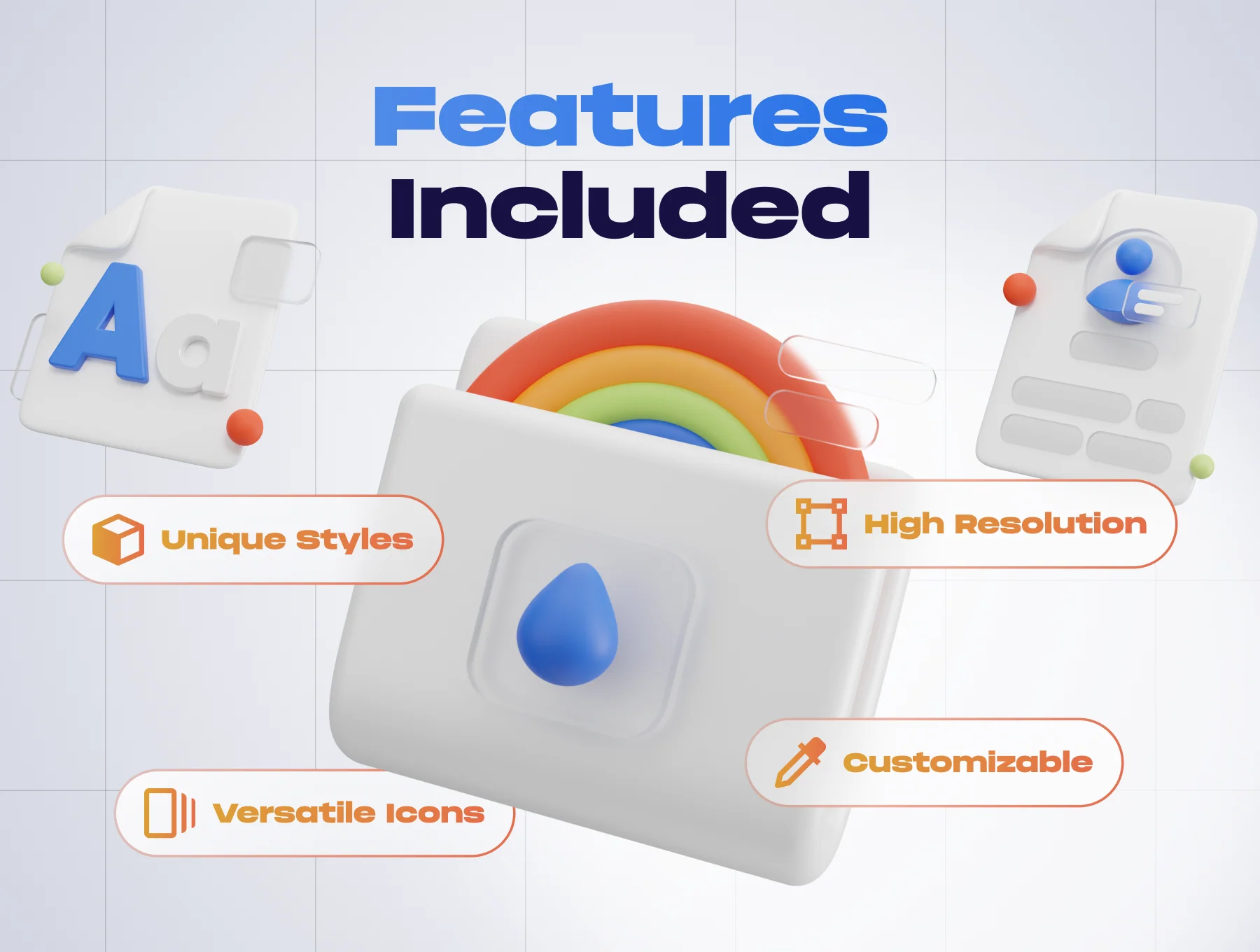 Graphy - Graphic Design 3D Icon Set 3