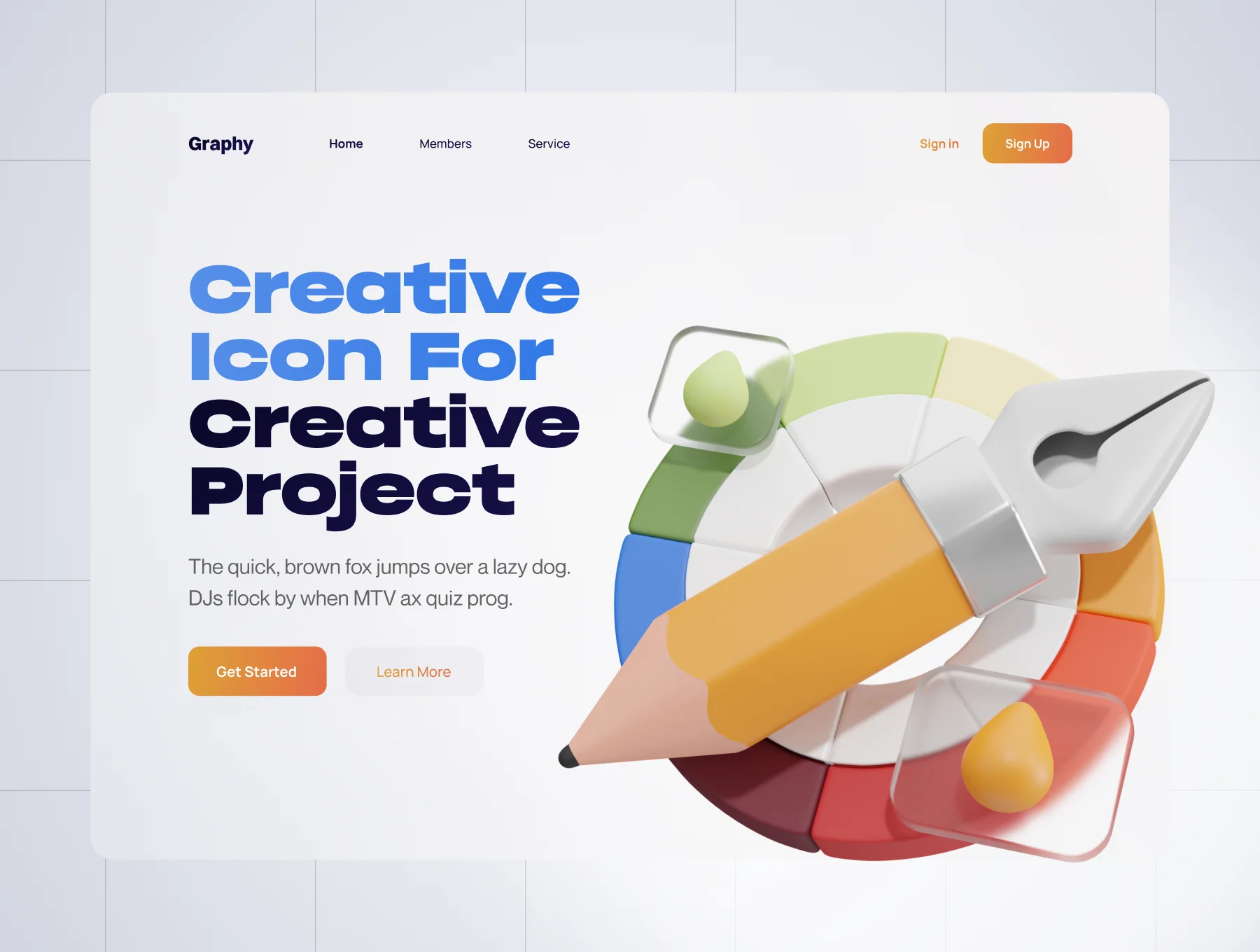 Graphy - Graphic Design 3D Icon Set 6