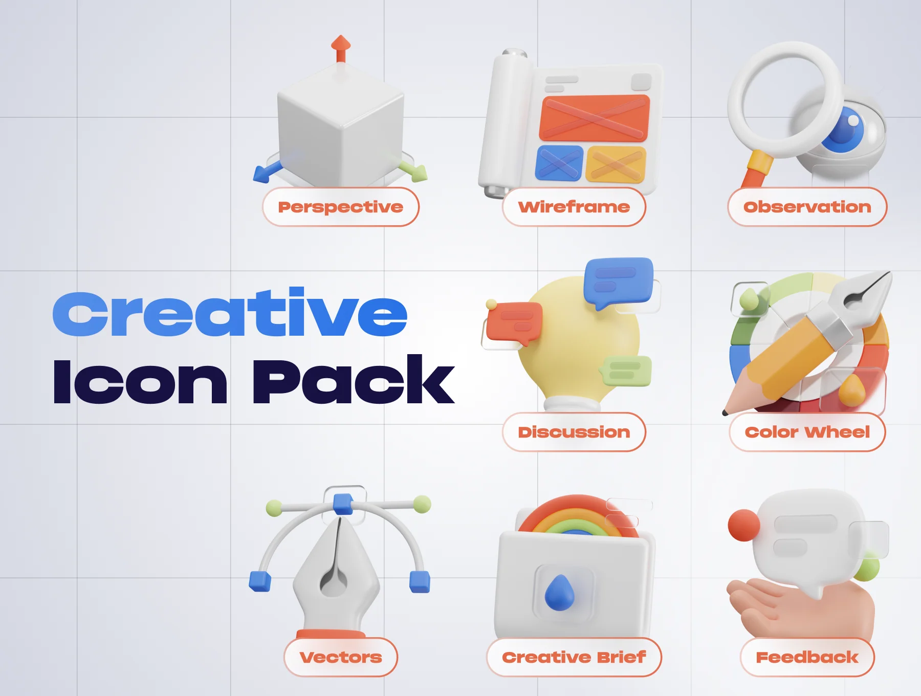 Graphy - Graphic Design 3D Icon Set 7