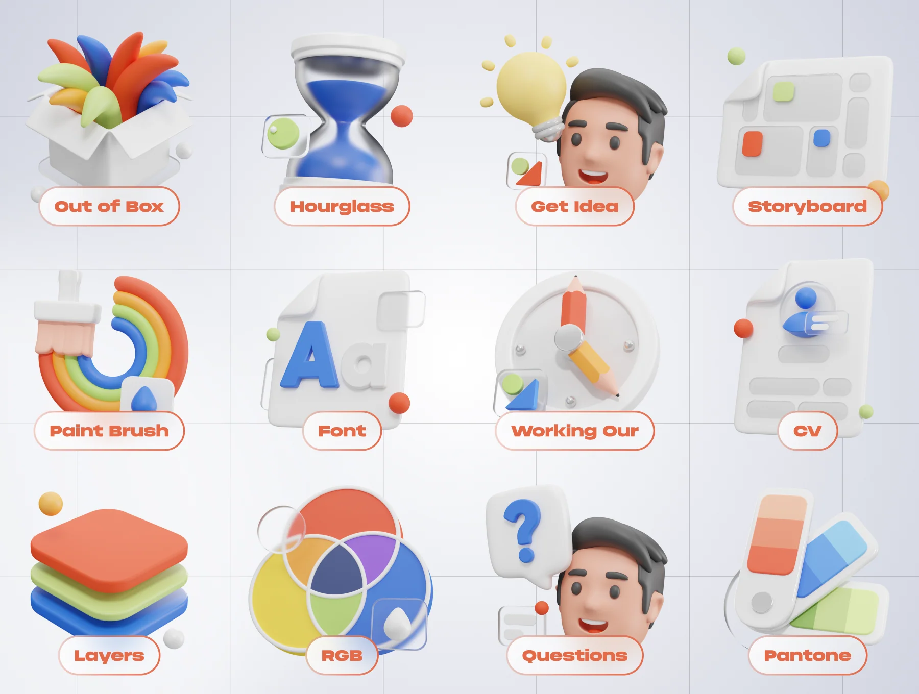 Graphy - Graphic Design 3D Icon Set 8
