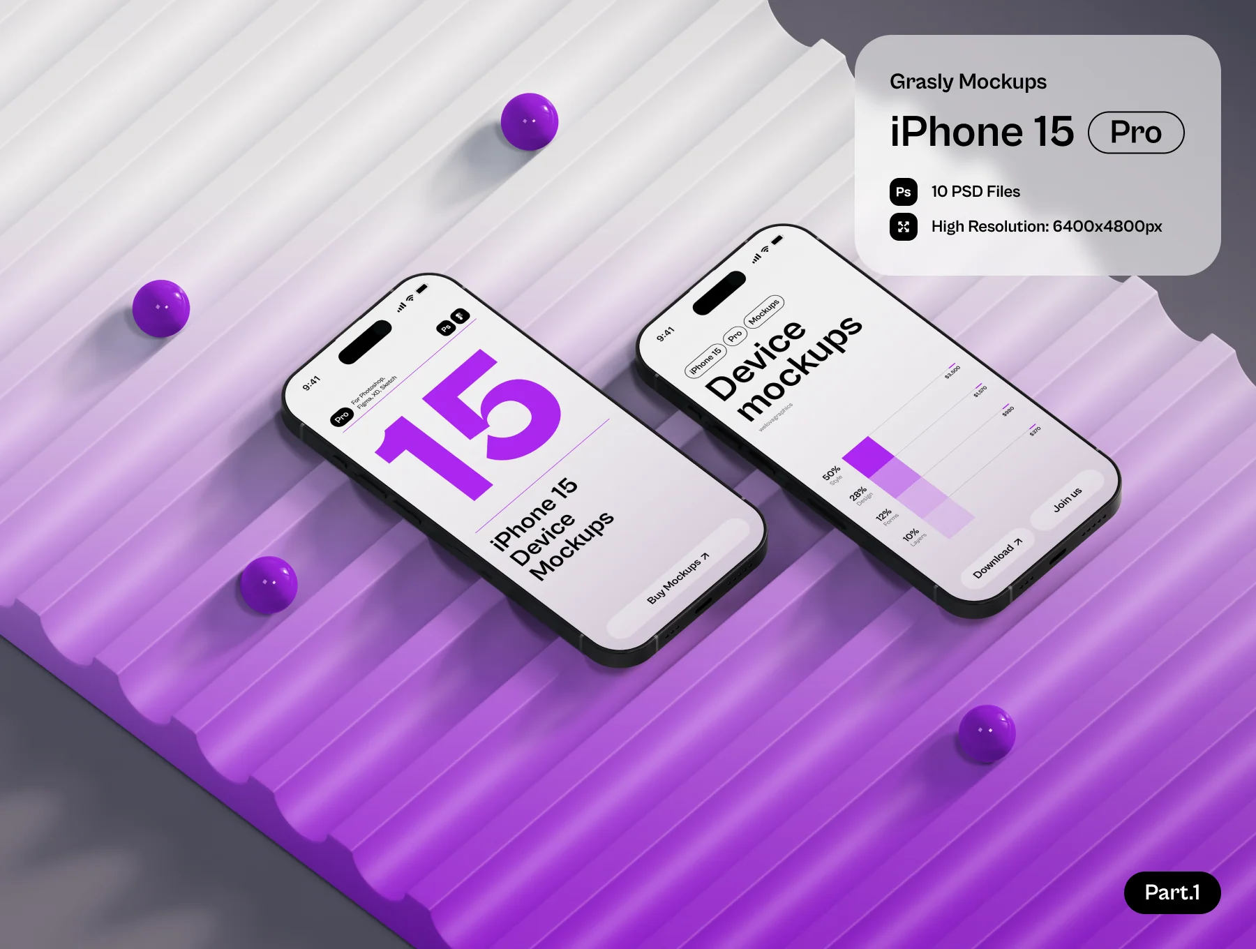 Grasly - iPhone 15 Mockups Part.2