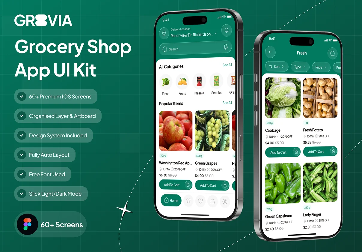 Gravia - Grocery Shop App UI Kit