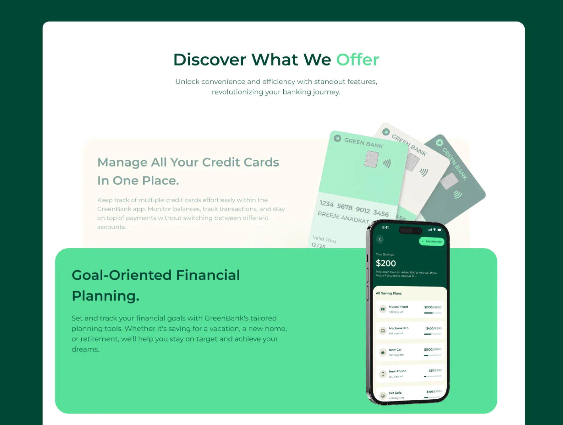 Green Bank - Framer Template 2