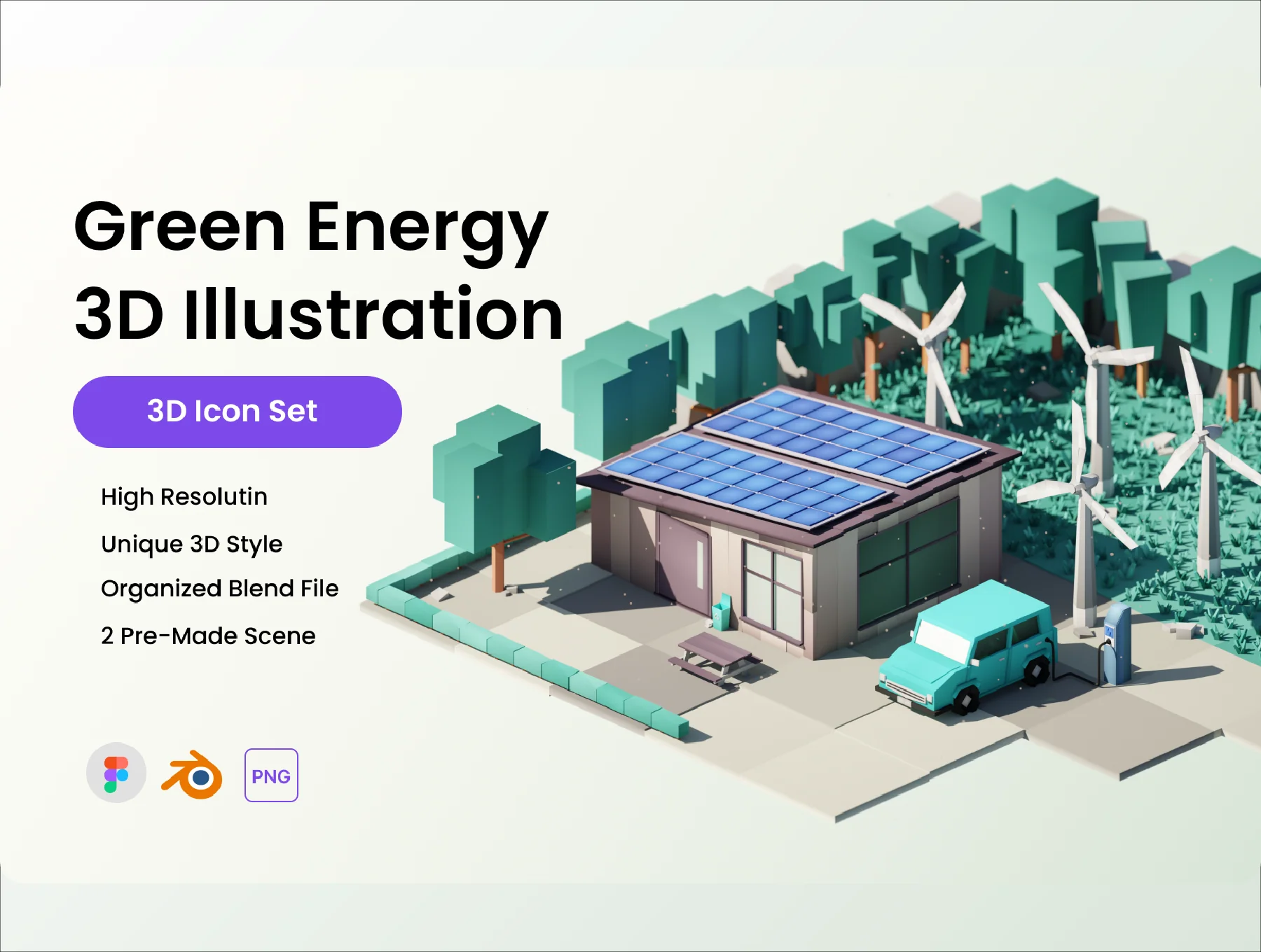 Green Energy 3D Illustration