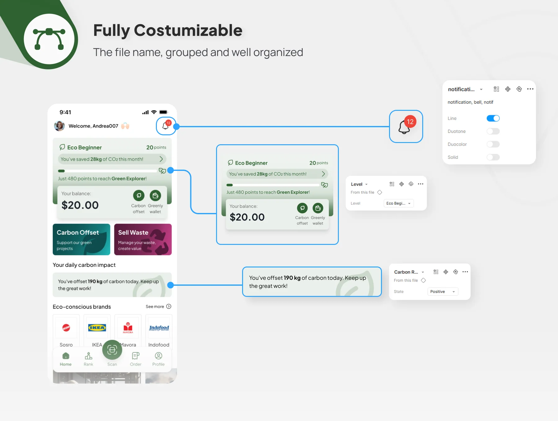 Greenly - Carbon Offset & Waste Tracker Mobile App UI Kit 3
