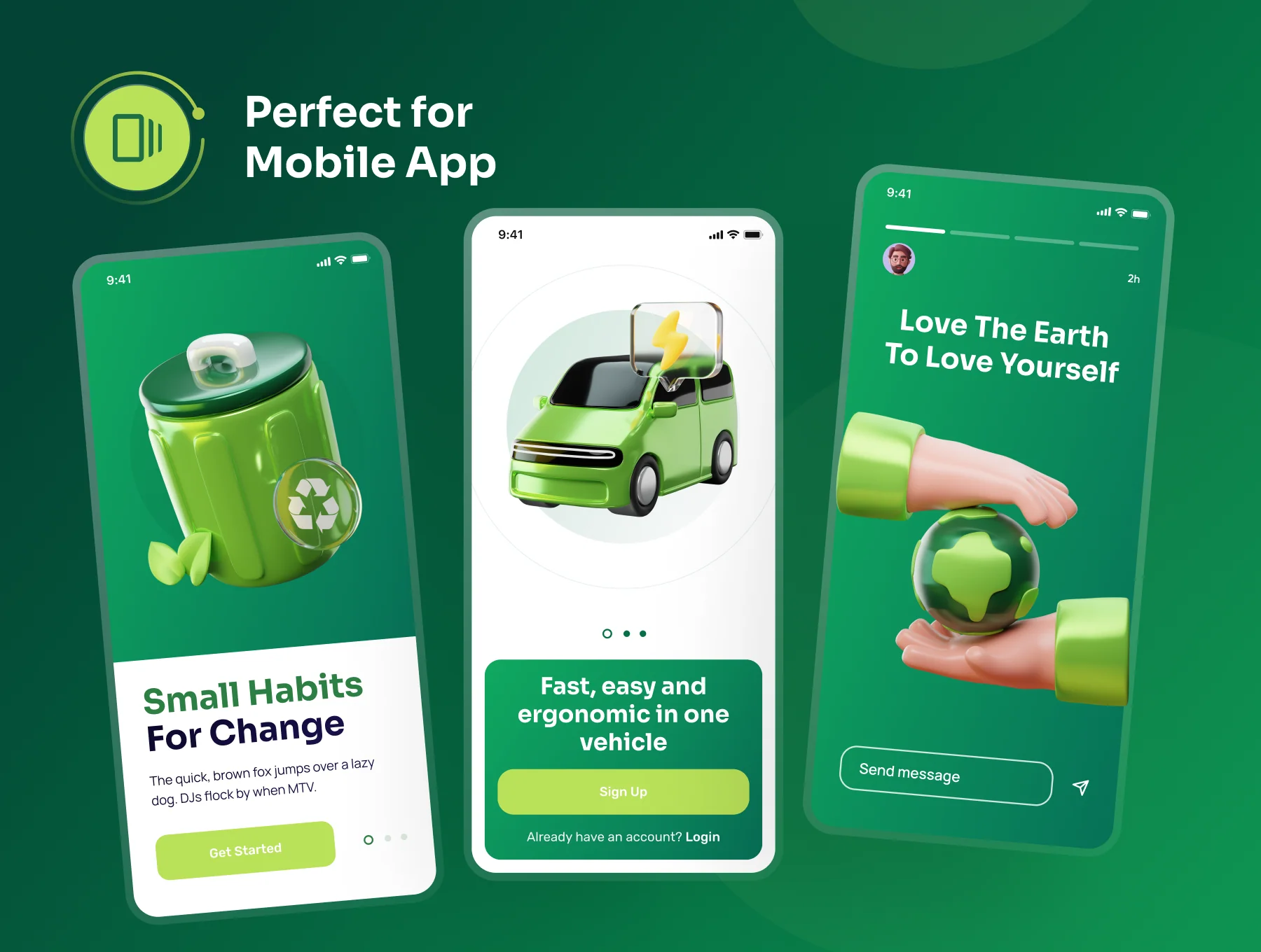 Greeny - Environment & Ecology 3D Icon Set 5