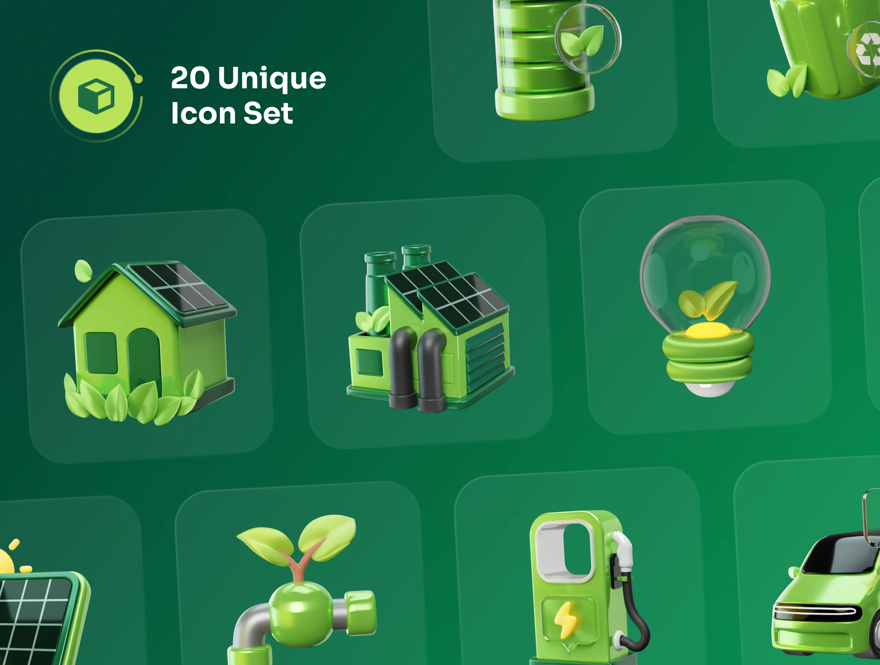 Greeny - Environment & Ecology 3D Icon Set 7