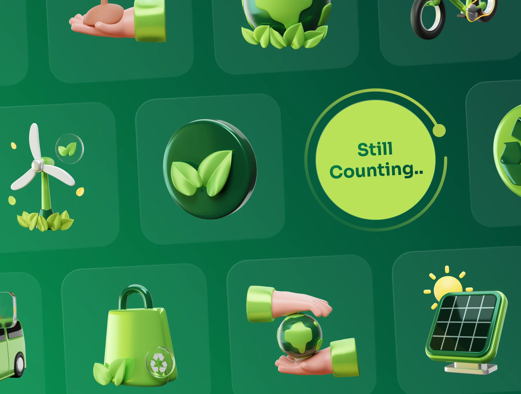 Greeny - Environment & Ecology 3D Icon Set 8