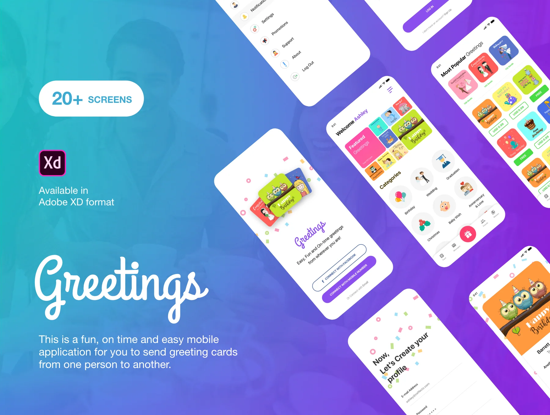 Greetings - Mobile Application UI Kit