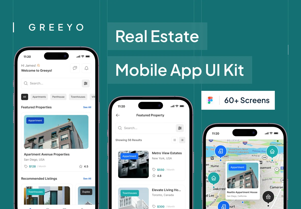 GREEYO - Real Estate Mobile App UI Kit