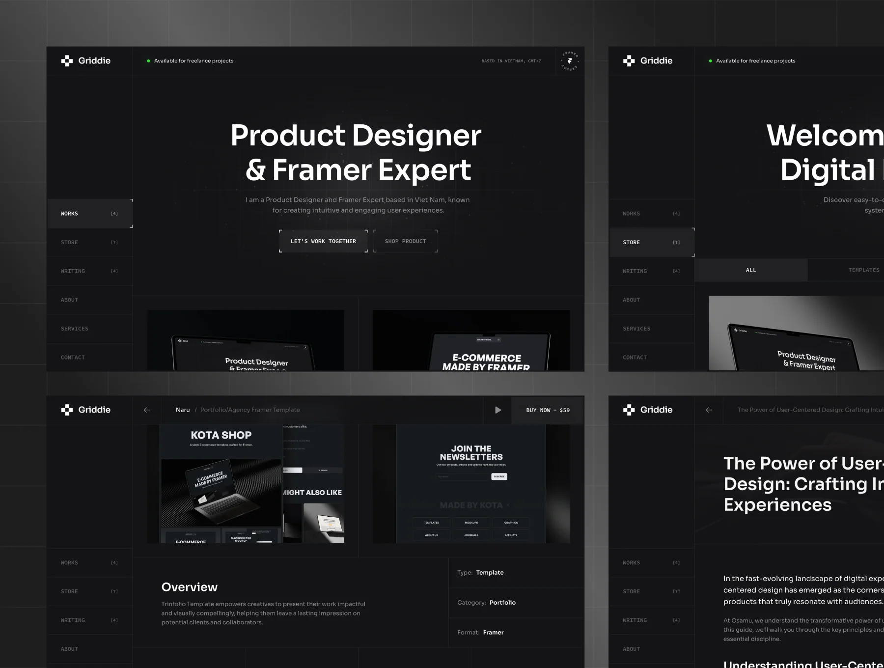 Griddie - Personal Site Framer template 6