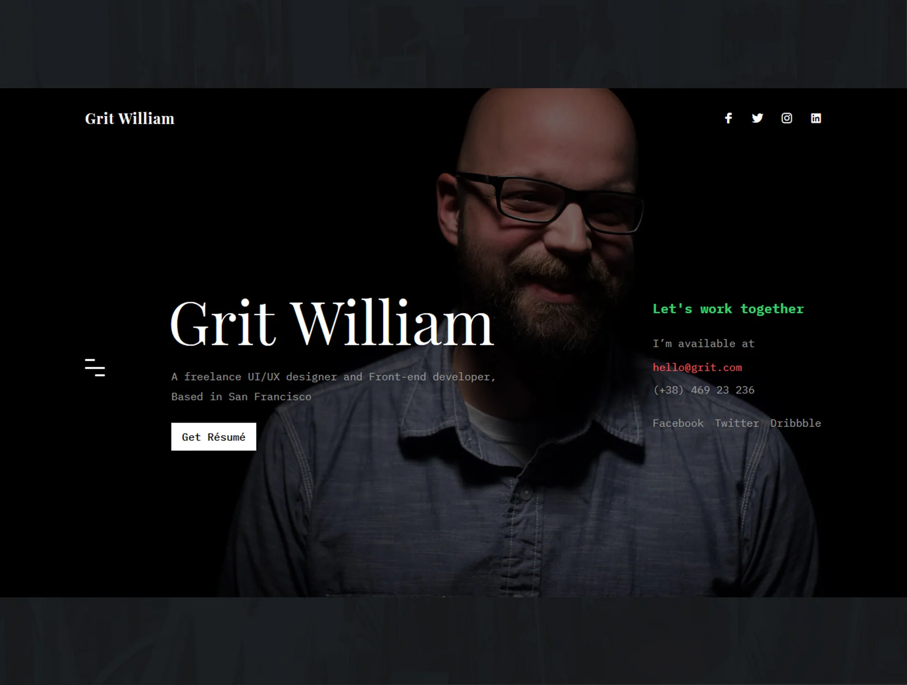 Grit - Portfolio/CV/Resume HTML Template