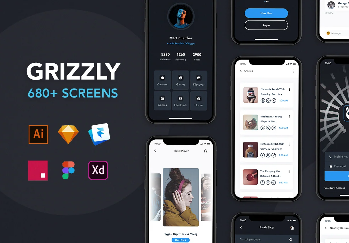 Grizzly | Mobile App Ui KIt