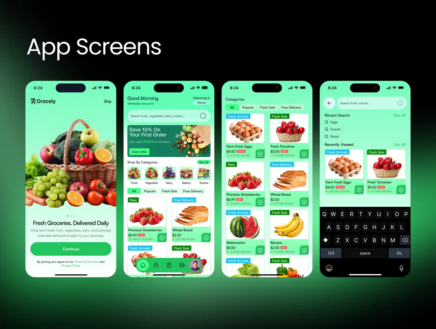 Grocely – Grocery Shop Mobile App Figma UI Kit 3
