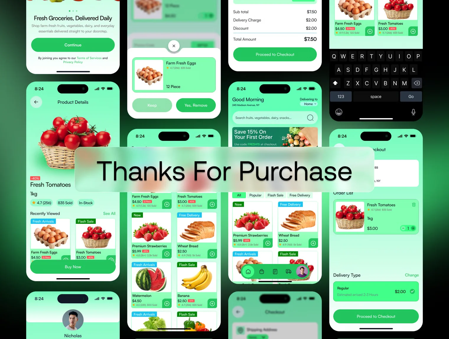 Grocely – Grocery Shop Mobile App Figma UI Kit 6