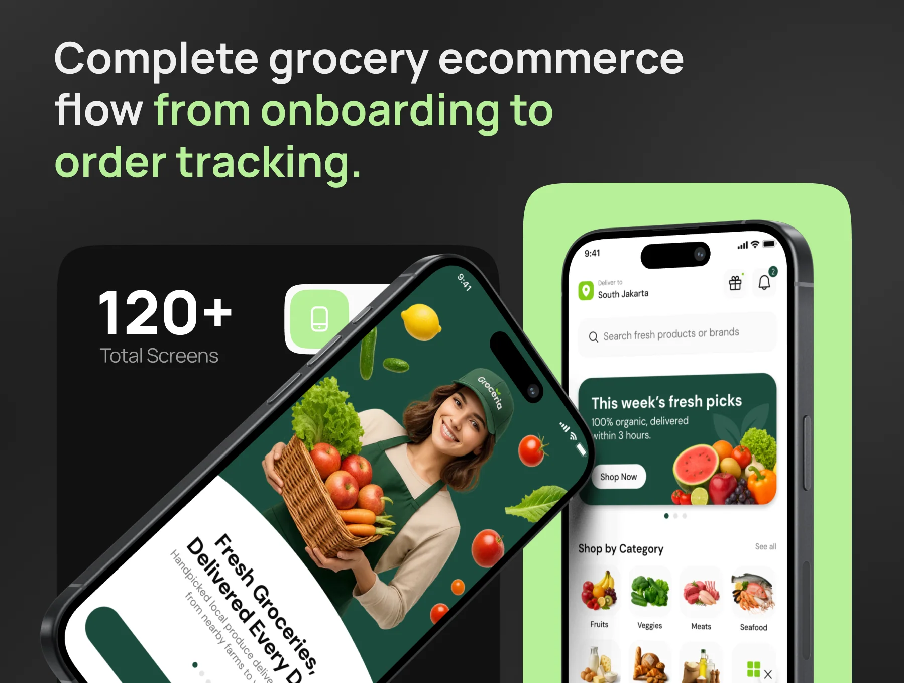 Groceria - Grocery Ecommerce Mobile App UI Kit 2