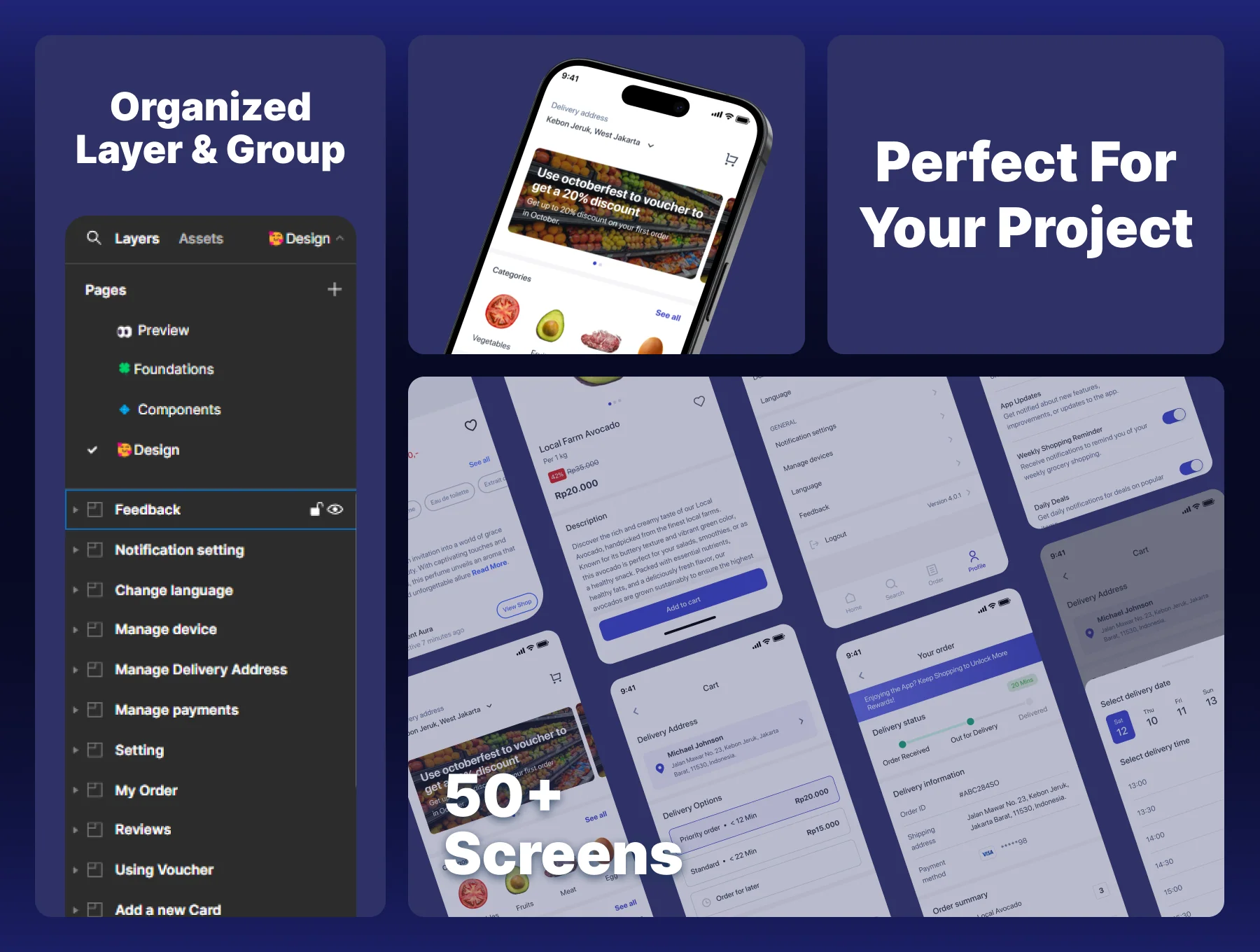 Grovia - Modern Groceries App UI Kit 2