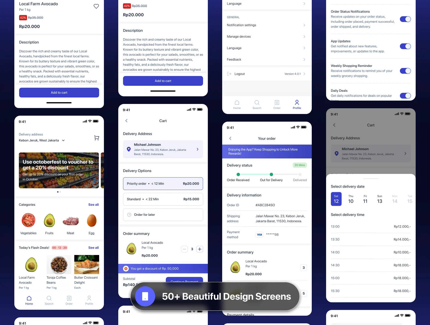 Grovia - Modern Groceries App UI Kit 3