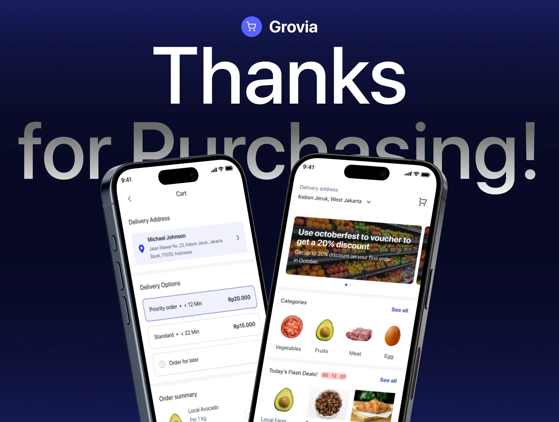 Grovia - Modern Groceries App UI Kit 6
