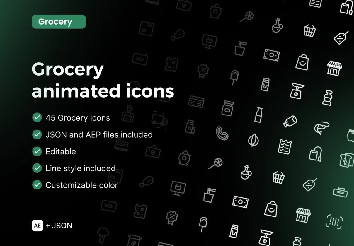 Grocery animated icons
